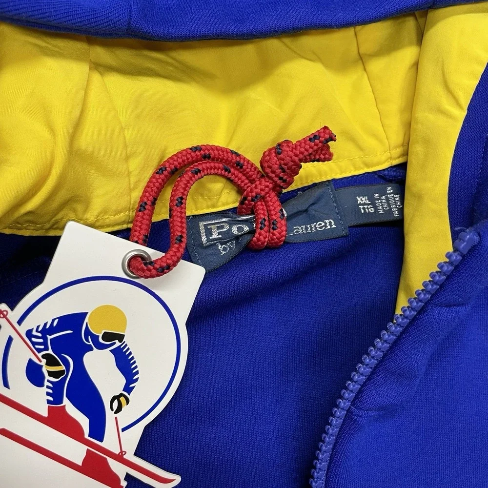 Polo Ralph Lauren Royal Downhill Skier Double Knit Zip Hooded Jacket XXL READ